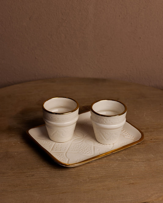 Set 2 glazen met onderbord