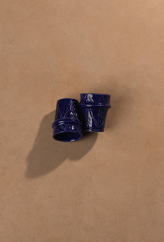 set 2 majorel blauwe glazen