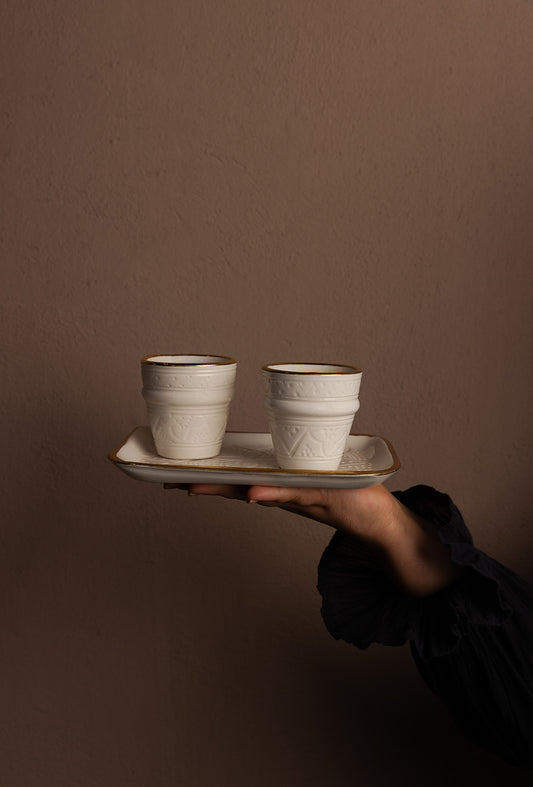 Set 2 glazen met onderbord